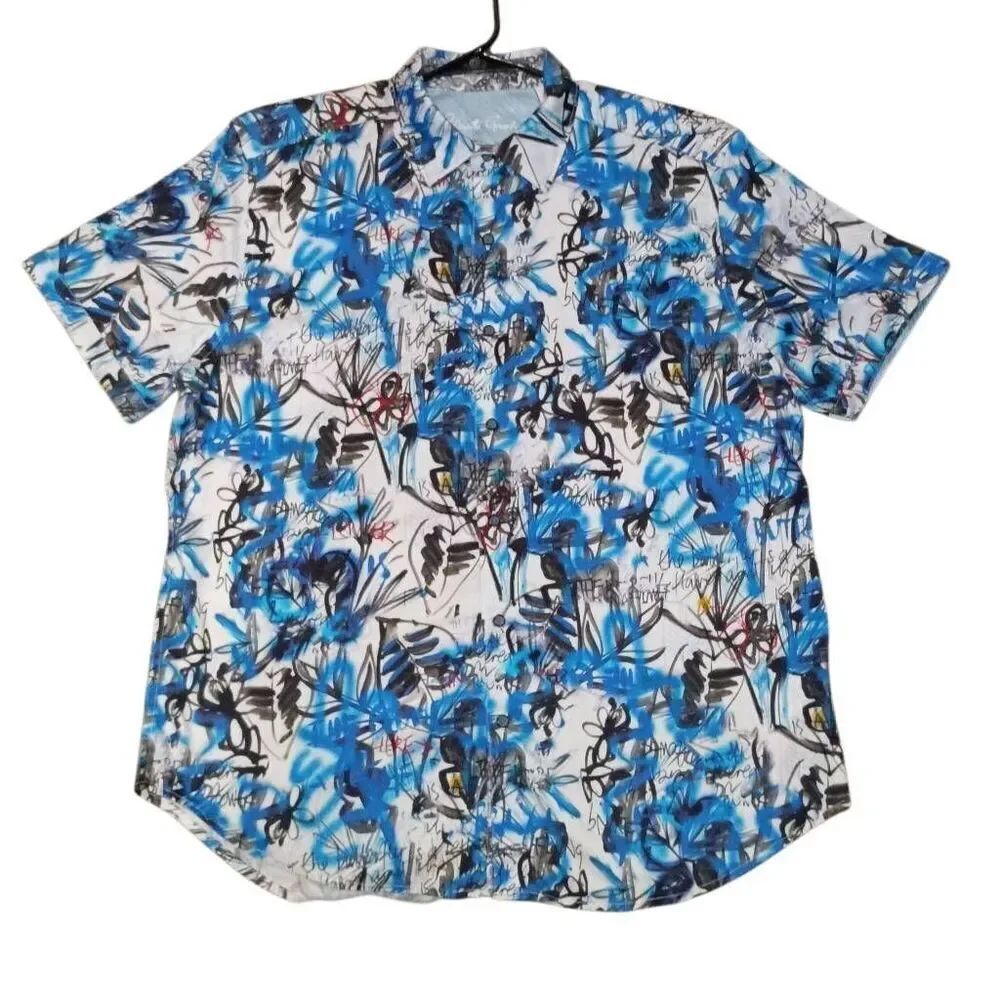 Robert Graham Spicoli Graffiti Button Down Men's Shirt size XL